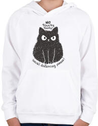 printfashion Antiszociális macska - Gyerek kapucnis pulóver - Fehér (11802387)