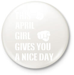 printfashion Ez a áprilisi csaj szép napot kíván neked - Kitűző, hűtőmágnes - Fehér (3079688)