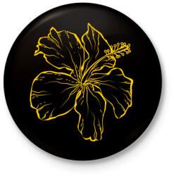 printfashion hibiscus - Kitűző, hűtőmágnes - Fekete (3101155)