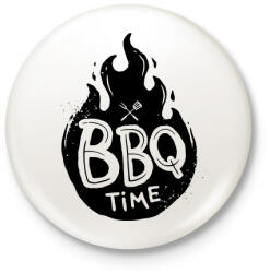 printfashion BBQ time - Kitűző, hűtőmágnes - Fehér (5094071)