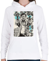 printfashion Pablo Escobar - Női kapucnis pulóver - Fehér (2846600)