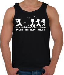 printfashion Minecraft bányász (fehér) - Férfi atléta - Fekete (1593645)