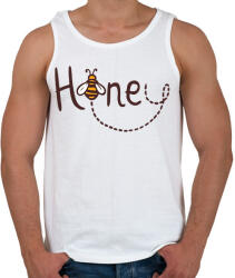 printfashion Méz - Honey - Férfi atléta - Fehér (7586144)