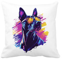 printfashion Menő Doberman - Párnahuzat, Díszpárnahuzat - Fehér (16702866)