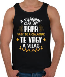 printfashion Te vagy a világ - Papa - Férfi atléta - Fekete (11957194)