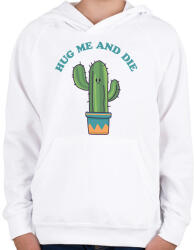 printfashion Hug me and die - Gyerek kapucnis pulóver - Fehér (7036347)
