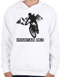 printfashion MOUNTAIN BIKE - Gyerek kapucnis pulóver - Fehér (5013372)
