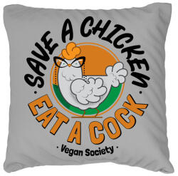 printfashion Vegan Society-01 - Párnahuzat, Díszpárnahuzat - Szürke (5423025)