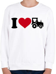 printfashion I love traktor - Gyerek pulóver - Fehér (1194758)