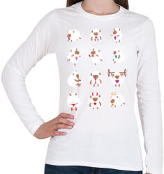 printfashion Bárányok élete - Női hosszú ujjú póló - Fehér (446169)