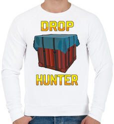 printfashion PUBG - Drop Hunter - Férfi pulóver - Fehér (851744)