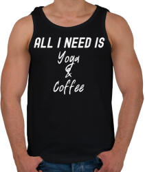 printfashion All you need is Yoga & Coffee - Férfi atléta - Fekete (2465864)
