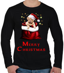 printfashion Merry Christmas - Férfi hosszú ujjú póló - Fekete (1986409)