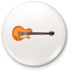 printfashion Les Paul Gitár - Kitűző, hűtőmágnes - Fehér (13008162)