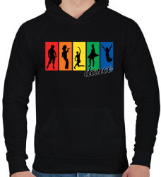 printfashion Táncosok - Férfi kapucnis pulóver - Fekete (1232224)