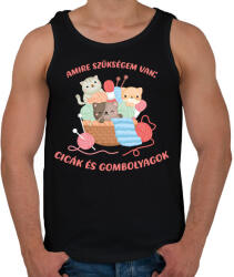 printfashion Amire szükségem van: Cicák és gombolyagok - Férfi atléta - Fekete (6979849)