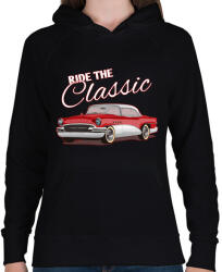 printfashion Classic car - Női kapucnis pulóver - Fekete (4236787)