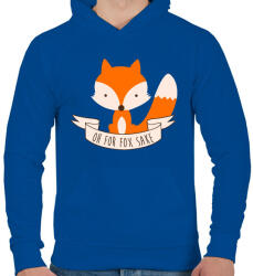 printfashion Oh for fox sakee - Férfi kapucnis pulóver - Királykék (5122296)