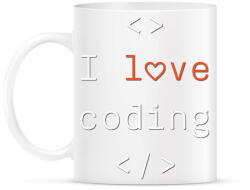 printfashion I love coding, szeretek programozni - Bögre - Fehér (11173496)