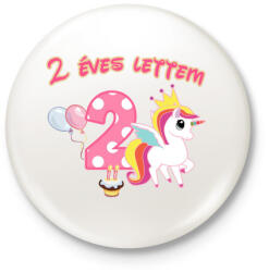 printfashion Unikornis szülinap, egyedi évszámmal - Kitűző, hűtőmágnes - Fehér (3080179)