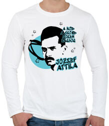 printfashion József Attila- A köd, a csönd - Férfi hosszú ujjú póló - Fehér (9956116)