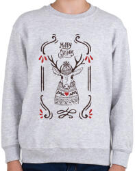 printfashion Merry Christmas Deer - Gyerek pulóver - Sport szürke (1090201)