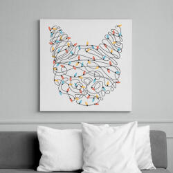 printfashion Égősor cica - Vászonkép - Fehér (6638897)