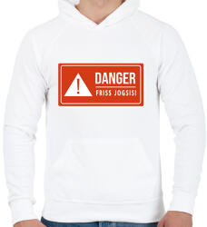 printfashion Danger - Friss jogsis - Férfi kapucnis pulóver - Fehér (6392682)