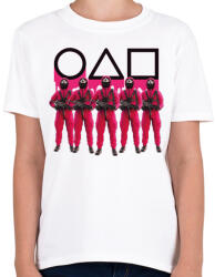 printfashion Squid game soldiers 3 - Gyerek póló - Fehér (5609424)