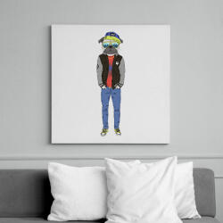 printfashion Hipster Pug - Vászonkép - Fehér (6627076)