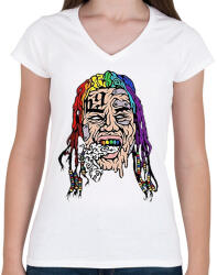 printfashion Tekashi69 - Női V-nyakú póló - Fehér (2577832)