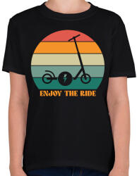 printfashion Enjoy the ride - Gyerek póló - Fekete (13820192)