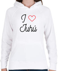 printfashion I love juhú - Női kapucnis pulóver - Fehér (10643063)