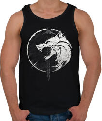 printfashion Witcher fehér farkas - Férfi atléta - Fekete (2107773)