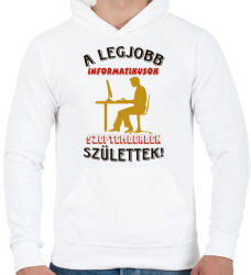 printfashion Informatikus szülinapja szeptember - Férfi kapucnis pulóver - Fehér (5617929)