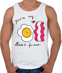 printfashion Bacon és tojás - Férfi atléta - Fehér (3932247)