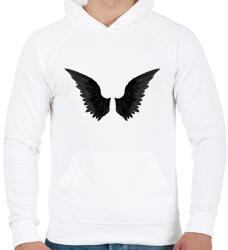 printfashion Black Wings - Férfi kapucnis pulóver - Fehér (1720661)