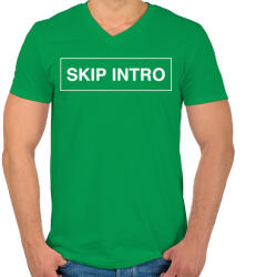 printfashion Skip Intro - Férfi V-nyakú póló - Zöld (1083006)