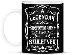 printfashion A legendák szeptemberben születtek - Bögre - Fekete (7409227)
