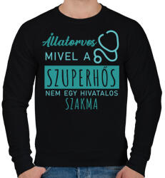 printfashion Szuperhős - Állatorovos - Férfi pulóver - Fekete (7223489)