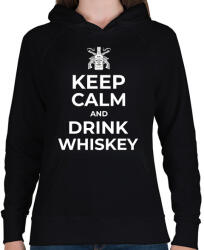 printfashion DRINK WHISKEY - Női kapucnis pulóver - Fekete (10355312)