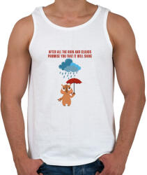 printfashion After all the rain and clouds promise you that it will shine - Férfi atléta - Fehér (14379610)