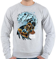 printfashion Szörfmánia - Férfi pulóver - Sport szürke (83737)