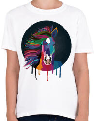 printfashion Színes Ló - Gyerek póló - Fehér (2019525)