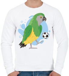 printfashion Focista papagáj - Férfi pulóver - Fehér (12653728)