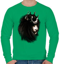 printfashion Oroszlán trón - Férfi pulóver - Zöld (318406)