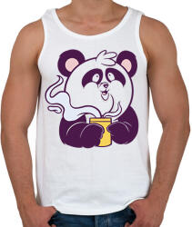 printfashion Kávézó panda - Férfi atléta - Fehér (14109243)