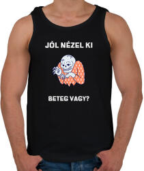 printfashion Jól nézel ki, beteg vagy - Férfi atléta - Fekete (10741991)