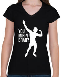 printfashion You Mirin Brah - Zyzz - Női V-nyakú póló - Fekete (6356709)
