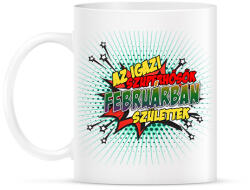 printfashion A szuperhősök februárban születtek - Bögre - Fehér (2138316)